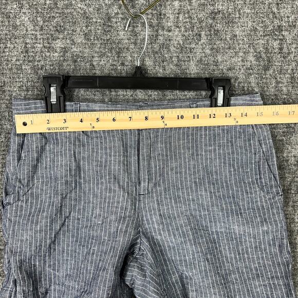 Banana Republic‎ Shorts Womens 2 Gray Pinstripes Chino Linen Mid Rise - Picture 9 of 11